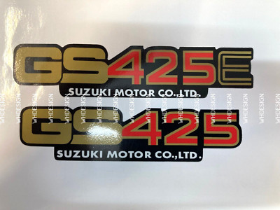 Suzuki GS425 oder GS425E Seitenverkleidung Abzeichen Aufkleber. x2. (Beschreibung lesen).