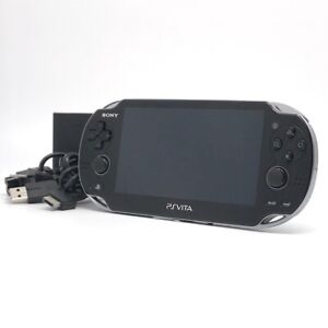 SONY PS Vita PCH-1100 Crystal Black Wi-Fi OLED w/ Charger "Excellent
