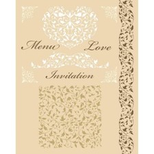 Artemio Clear Stamps 5.9"X8.7" Scrolls, Love Invitation - NEW
