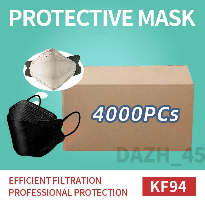 [4000 PCs] Black KF94 Disposable Face Mask 4 Layer Wholesale or Bulk buy Order