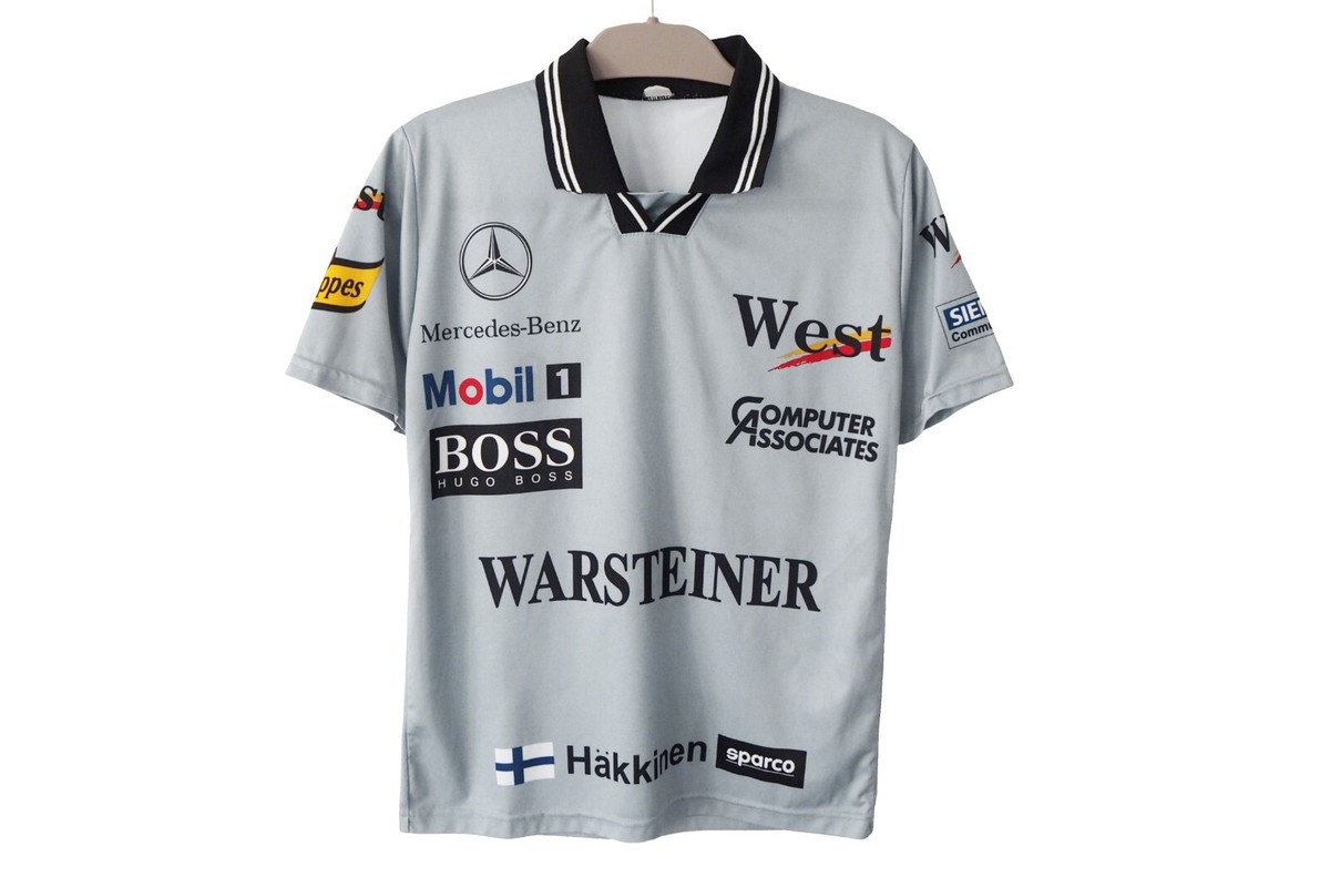 Vintage Mercedes McLaren Mika Hakkinen Formula 1 Jersey T-Shirt