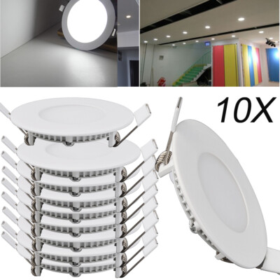 10X 3W LED Panel Einbaustrahler Deckenleuchte Einbau Leuchte Kaltweiß slim