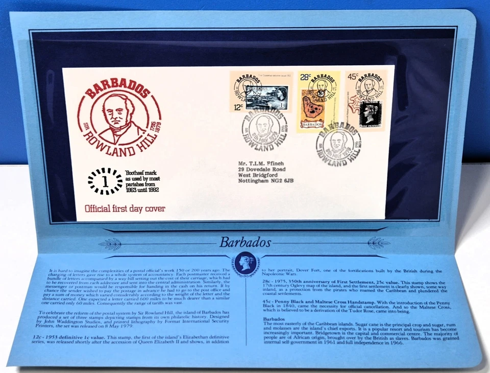 Barbados Official First Day Cover 1979 Commemorating Sir Rowland Hill - Image 3 of 3