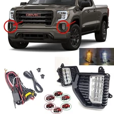 For 2019 2020 2021 GMC Sierra 1500 Base SLE LED Fog Lights Kit with Bezel Switch