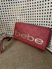 100% AUTHENTIC NWT BEBE LOGO JETTA DOME WRISTLET WALLET