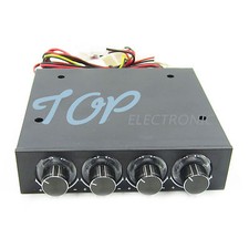 3.5" PC HDD CPU 4 Channel Fan Speed Controller Control Led Cooling Front Panel