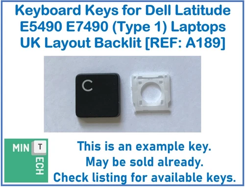 Keyboard Replacement Keys for Dell Latitude E5490 Laptops UK Backlit (Type 1)