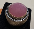 Rivka Friedman round faceted pink Crystal Quartz  cocktail ring. — photo 6