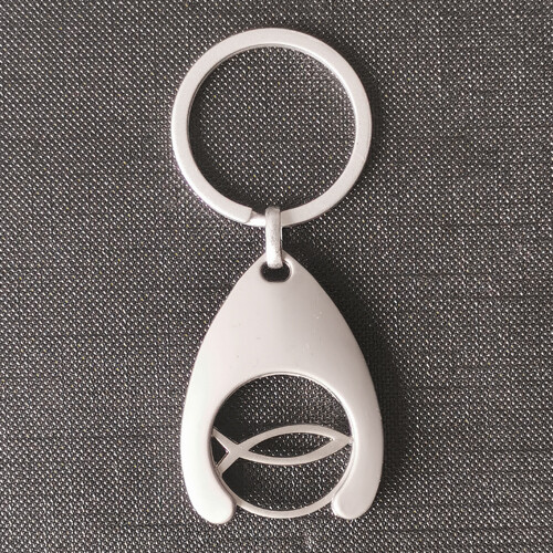 Schlüsselanhänger mit Einkaufswagen Chip EKW Chip Fisch (Christen Zeichen)