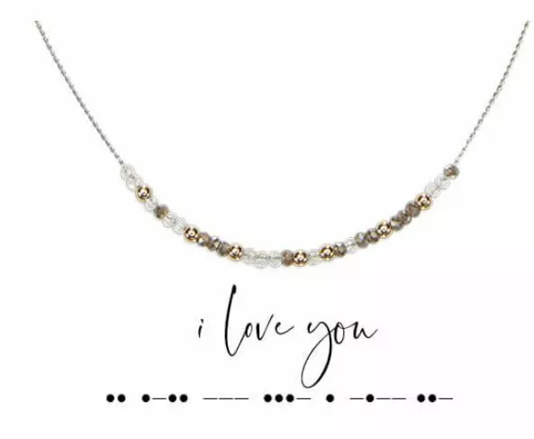 I love you morse shop code necklace