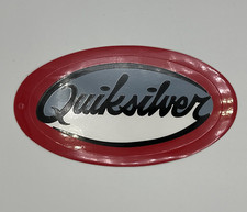 Vintage Oval Quiksilver Sticker Decal Surf Surfer Wave Mountain Logo Gray Red Bk
