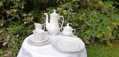 CMIELOW ROKOKO TEE/KAFFEESERVICE: 12 X TRIOS.KAFFEEKANNE.KANNE.ZUCKERDOSE.KUCHENTELLER