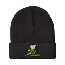 Beanies for Men Seabees Embroidery Insignias Winter Hats Women Acrylic Skull Cap