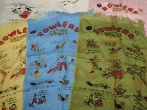 Lot Vintage Bowlers Bowling Humorous Novelty Towels: Crying & Excuse *As-Is*