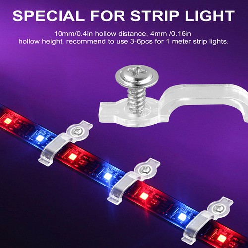 100 Stck./Set Halterung Clip Befestigung für Befestigung 5050 RGB LED Streifen Licht USA - Bild 2 von 9