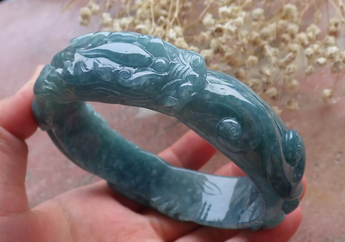 Hetian(Hotan) Green Jade Pixiu Wealth Bracelet