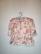 Nah Nah Jonathan Tait Women 15 16 Blazer Floral Beaded Cottage Grannycore NWT