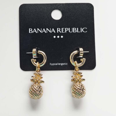New Banana Republic Pineapple Drop Earrings Gift Fashion Women Party Jewelry