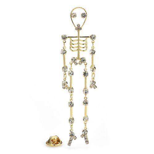 Movable Skeleton Skull Brooch Enamel Pin Women Unisex Fashion CausalJewelry Gift - Afbeelding 1 van 11