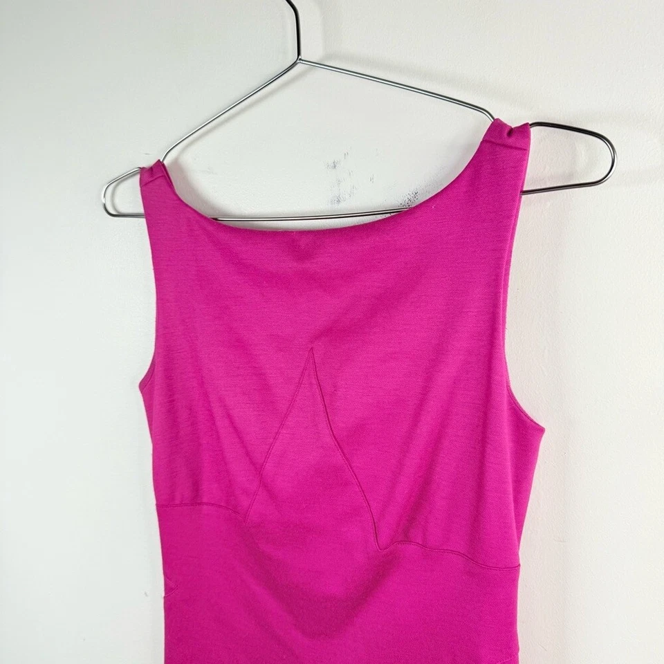 Платье-футляр Diane Von Fursternberg винтажное пурпурное шерстяное без рукавов размер 0 - Изображение 4 из 4