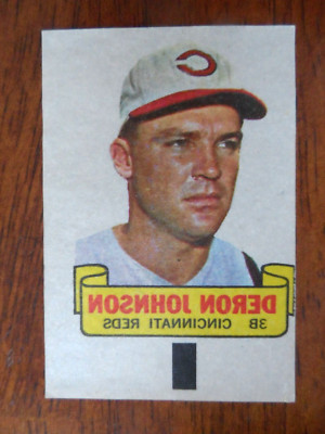 1966 TOPPS BASEBALL RUB OFFS DERON JOHNSON CINCINNATI REDS U-1632