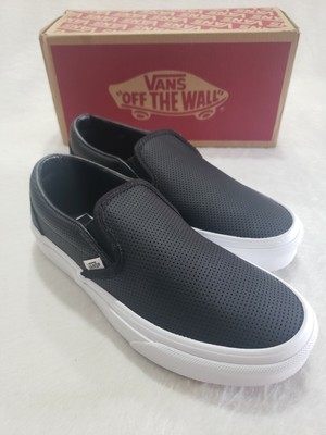 vans womens perforated leather slip on