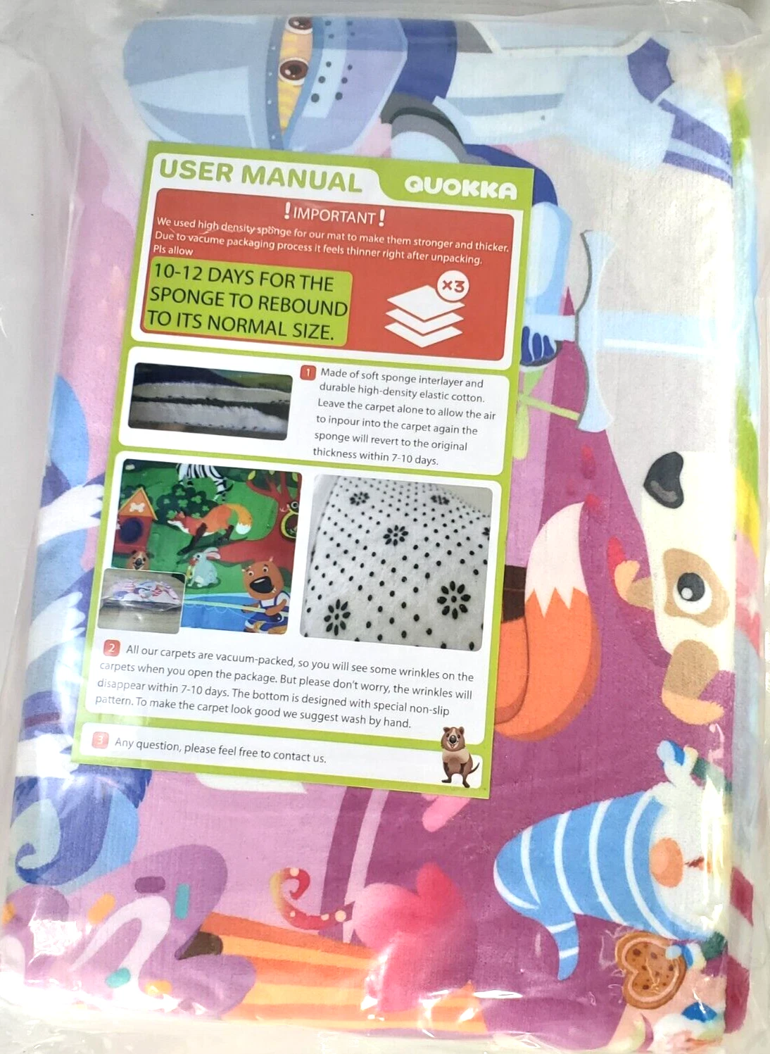 QUOKKA Super-Soft UNICORN Baby & Toddler Play Mat 60 x 40-Inches