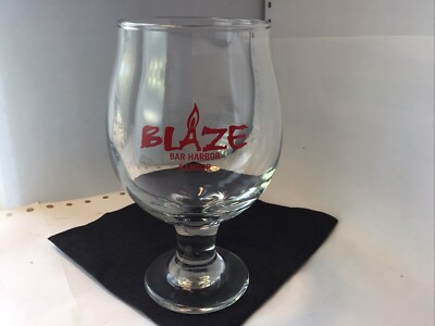 Blaze Restaurant Bar Beer Glass Red Logo Get Real Get Maine Bangor Bar Harbor