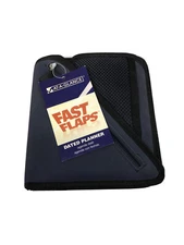 At-A-Glance Fast Flaps Dated Day Planner Organizer Blue w/Sparkles New w/Tag