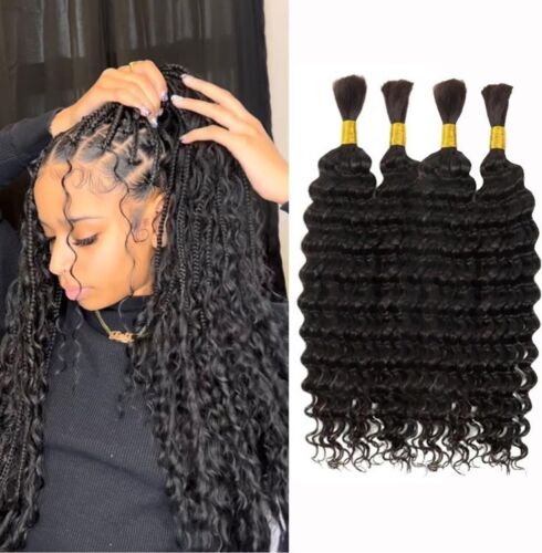 22" Deep Wave Bulk hair for Braiding Wet and Wavy Micro Braiding No Weft 300g - Picture 1 of 4