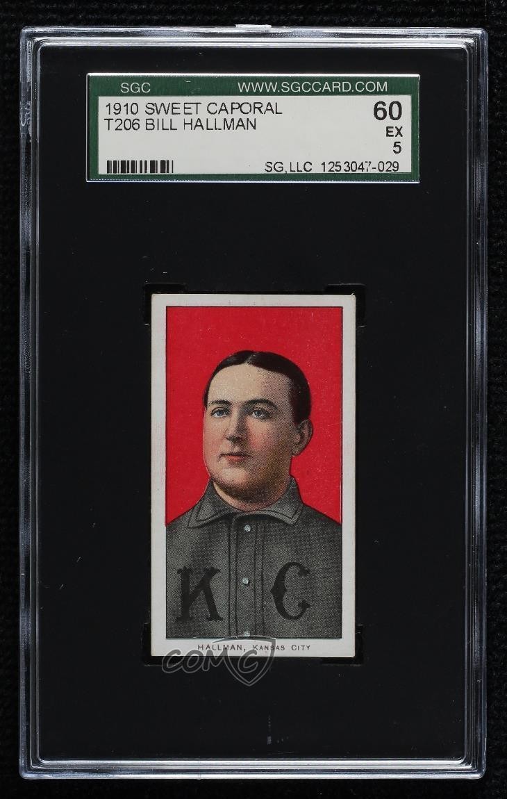 1909-11 T206 Sweet Caporal 350 Factory No 30 Back Bill Hallman SGC 60 0q4x