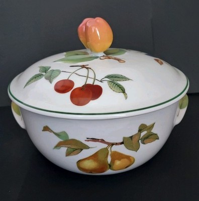 Royal Worcester Evesham Vale 1-Quart Covered Casserole Pear Knob Vintage 80s 