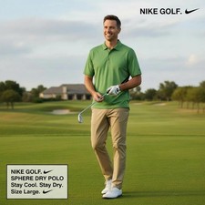Nike Sphere Dry Golf Polo Shirt - Men's Large, Green