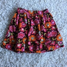 OshKosh B  gosh Skirt 6 Floral Corduroy Pink 70s Style
