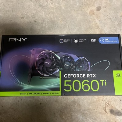 PNY NVIDIA GeForce RTX 5060 Ti 8GB GDDR7 RGB Triple Fan PCIe 5.0 DLSS 4 Sealed