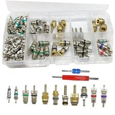 102Pcs Air Conditioning Valve Core Accessories Kit, A/C R12 R134a