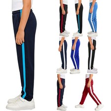 Unisex Kids Sweatpants School Pants Drawstring Trousers Elastic Waistband Gym