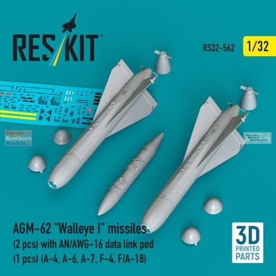 RESRS320562 1:32 ResKit AGM-62 Walleye I Missile Set with AN/AWG-16 Data Link