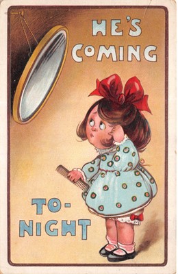 Großbritannien und Ausland Comic Postkarte kleines Mädchen gut gut plus