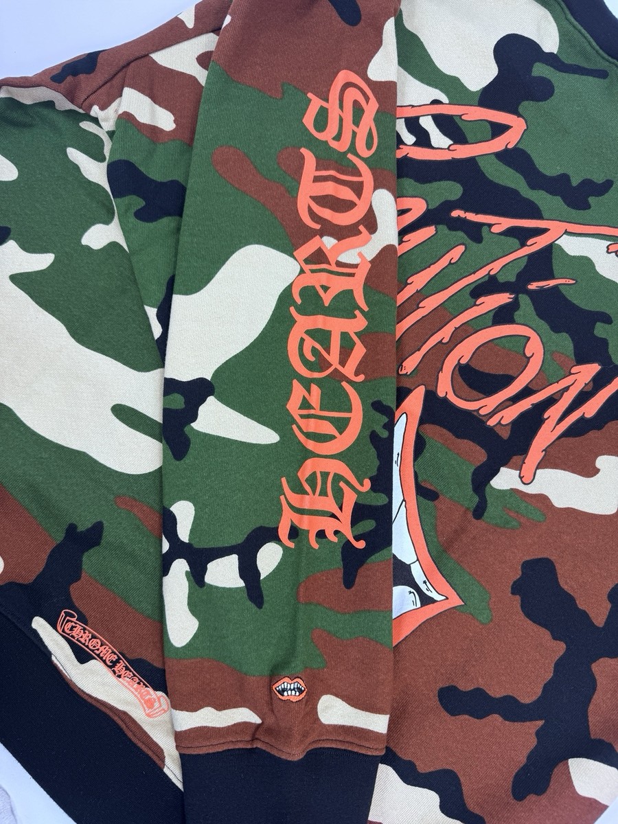 限定コラボ【Chrome Hearts x Matty Boy】Caution hoodie kamo Chrome Hearts Matty Boy Caution Thermal Zip Up Hoodie Camo