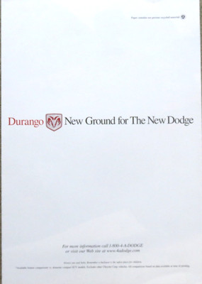 1999 Dodge Durango USA Vorab Prospekt Brochure, 8 Seiten