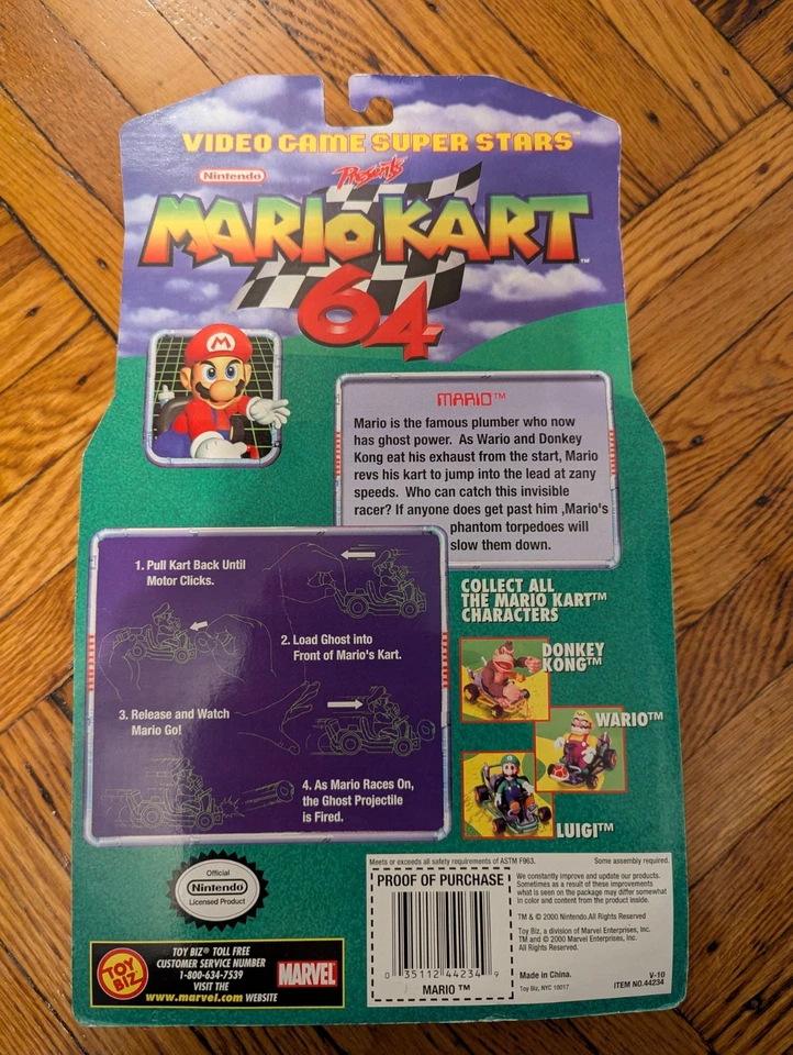 2000 ToyBiz Nintendo Mario Kart 64 Mario Motorized Kart w Ghost - Image 3 of 4