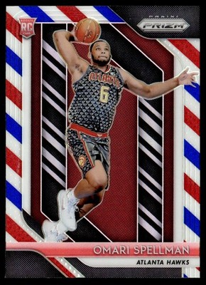 2018-19 Panini Prizm Prizms Red White Blue Prizm Omari Spellman Rookie Atlanta