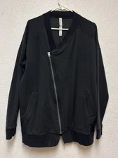 Lululemon Mula Jacket Asymmetrical Bundle Wrap Zip 4 Stripe Moto Sweatshirt Grey