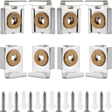 8pcs Spring Loaded Mirror Hanger Clips Unframed Mirror Adjustable Mount Clips Or