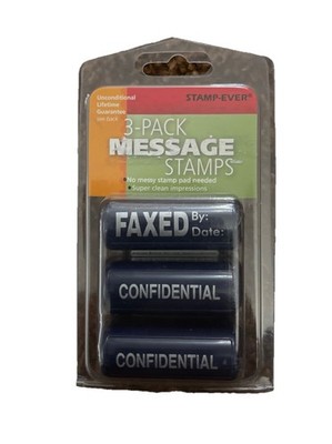 Stamp-Ever 3 Pack Message Stamp Kit #2932 Fax & Confidential.No Stamp Pad Needed