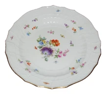 Old Meissen “New Brandenstein” Relief 19th century Scattered Floral Soup Bowl EC
