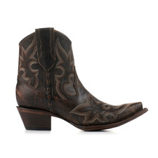 Corral Boots Embroidered Snip Toe Zippered Cowboy Womens Brown Casual Boots L59