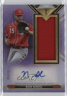 2021 Triple Threads Single Jumbo Relics Amethyst 43/75 Nick Senzel Auto 06yt