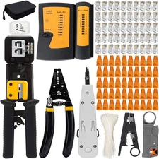 TAIWAIN CAT5 CAT6 RJ45 Crimp Tool kit Lan Cable Tester, Network Crimper Crimp...